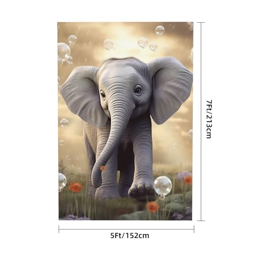 Cute Elephant Play Backdrop Background for Photography 5x7ft Photobooth Professional Photo Backdrop Curtains Video Photography Studio Photo Backgrounds Banner Booth Background Screen Parties - color: Cute Elephant Play