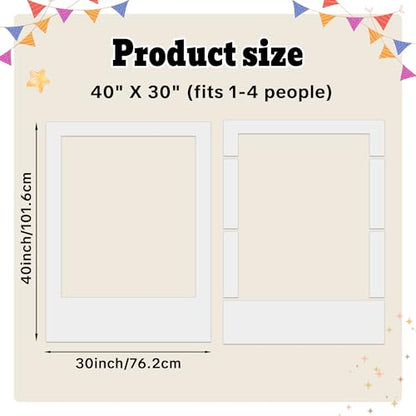 40 x 30 Inch Large Photo Booth Frame Selfie Frame,Blank DIY Cutout Props for Birthday,Wedding Photo Prop,Graduation Photo Booth Picture Frame,Party Supplies