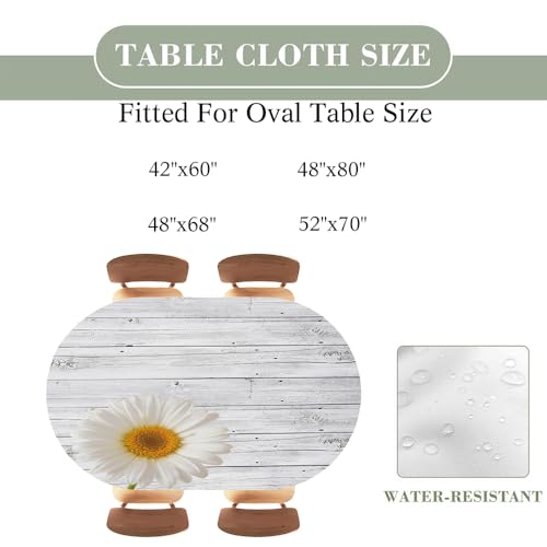 Wood Texture Background Oval Fitted Tablecloth with Elastic Edged, Waterproof Wipeable Oval Table Cover Used for Family Gatherings, Fits 52"x70" Oval Tables, Style126 - color: Wood Texture -11, size: 52" x 70" (Oval)
