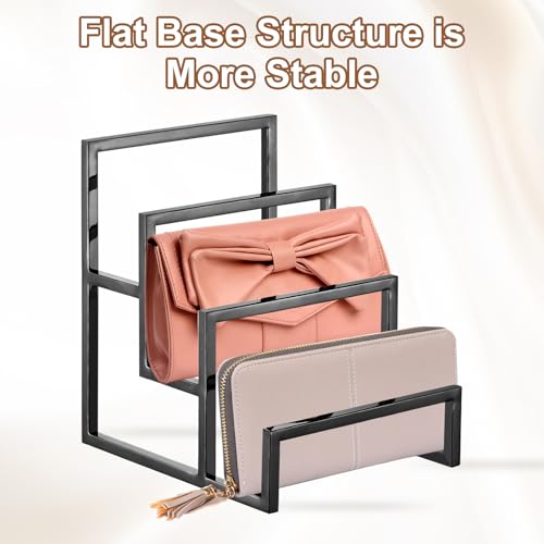 uxcell Black Clutch Purse Display Stand 3 Layer Wallet Display Rack Clutch Handbag Holder Purse Closet Organizer Display for Home Retail Store Supplies - color: Black