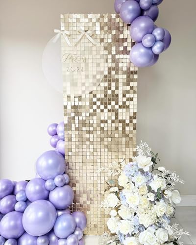 Light Gold Sequin Backdrop Shimmer Wall Backdrop 3ftx4ft Photo Backdrops for Birthday Anniversary Wedding Engagement Decoration - color: Light Gold, size: 3ftx4ft