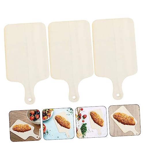3Pcs Wooden Pizza Tray Mini Cake Dessert Serving Board for Fruit Presentation Photography Props DIY Ready for with Smooth Edges and Natural Finish