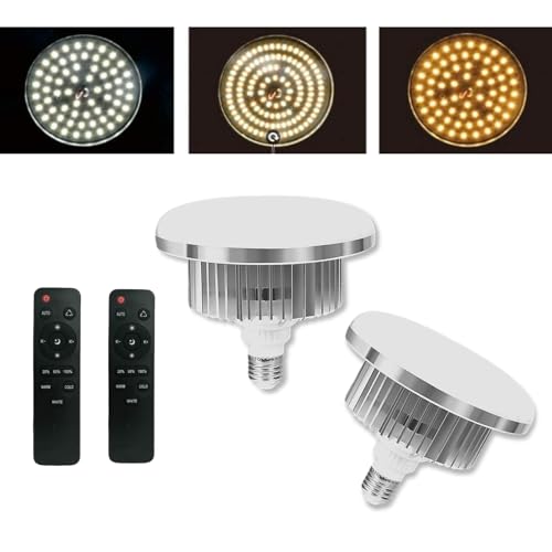 2 Pack 150W LED Soft Box Light, 2700-6500K Dimmable Color Temperatur Photography Light Bulb, E27 Lights Photography Photo Video Studio Lighting with Remote Control - size: LED 150W