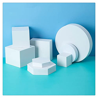 8PCS Product Photography Props Foam Photoshoot Prop Set for Product Display, Accessories, Jewellery, Cosmetics, Model, Perfumein and Trinkets on Perfect of Showing (White) - color: White