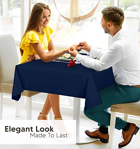 Utopia Kitchen Rectangle Table Cloth 2 Pack(54x54 Inches, Navy Blue), Tablecloth Machine Washable, Polyester Table Cover for Dining, Buffet Parties, Picnics, Events, Weddings and Restaurants - color: Navy Blue, size: 2 Pack 54x54 Inch Tablecloth