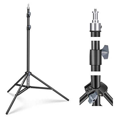 NEEWER Photography Light Stand 2.85-6.6ft/87-200cm, Spring Loaded Aluminum Tripod Stand with ø28mm Thicker Tube Diameter for Ring Light/LED Light/Strobe Flash/Softbox, Max Load 22lbs, ST-200 - size: 200cm