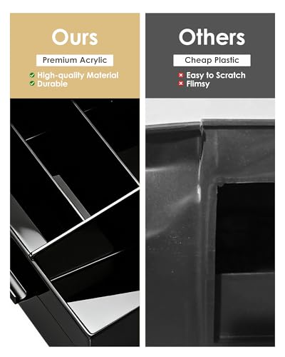 ProCase Cologne Organizer with Drawer, Acrylic Perfume Holder & Bathroom Countertop Organizer for Men & Women, Dresser Vanity Storage for Cologne, Perfume and Skincare -1 Layer - style: 1 Layer