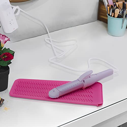2PCS Silicone Heat Resistant Mat Pouch for Hair Straightener, Curling Iron, Flat Iron and Hot Hair Tools Pink 2 Pack - color: Pink, size: 2 Pack