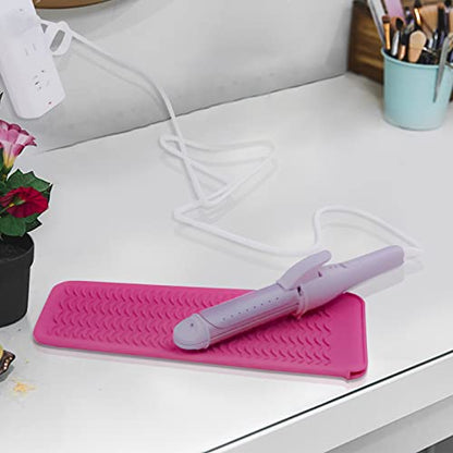 2PCS Silicone Heat Resistant Mat Pouch for Hair Straightener, Curling Iron, Flat Iron and Hot Hair Tools Pink 2 Pack - color: Pink, size: 2 Pack