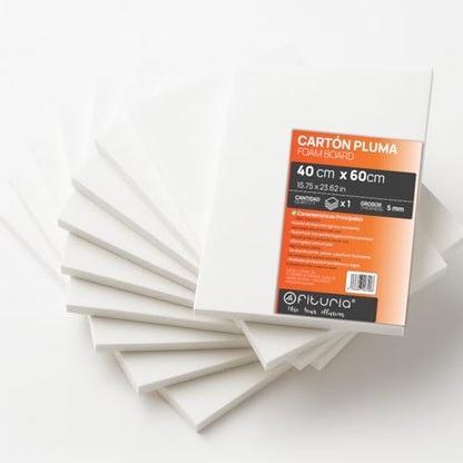 OFITURIA Foam Board, White, 40 x 60 cm, Expanded Polystyrene Board Lightweight and Rigid, Foam Board, Versatile Cut, Crafts, Models and Exhibitions, High Quality, 5 mm - color: White, size: 40x60 cm