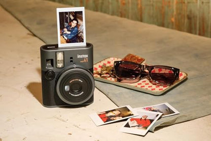 Fujifilm Instax Mini 41 Instant Camera Vintage Black. + Fujifilm Value Pack (40 Sheets) + Shutter Accessories Bundle, Includes Vintage Style Compatible Carrying Case, Black Photo Album 64 Pockets