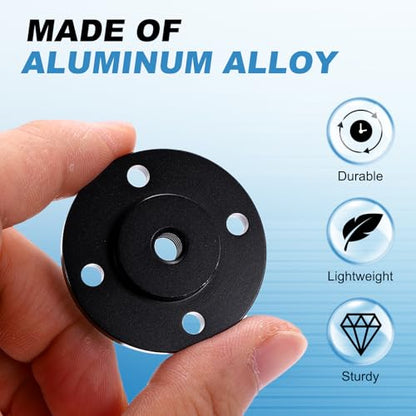 PATIKIL 1/4" Thread Tripod Adapter Holder 20mm Dia, 2Pcs Aluminum Alloy Flange Wall Mount Tripod Mount Plate with Screw for Magic Arm Monitor Light Flash DSLR Camera - size: 1/4" x 40mm