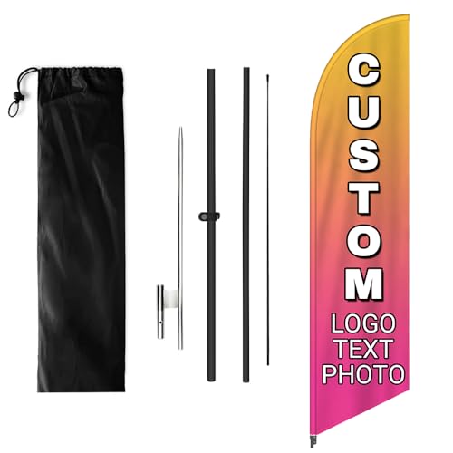 Custom Advertising Feather Flags for Outside Business 4 Sizes Personalized Advertising Flags Custom Logo Flag