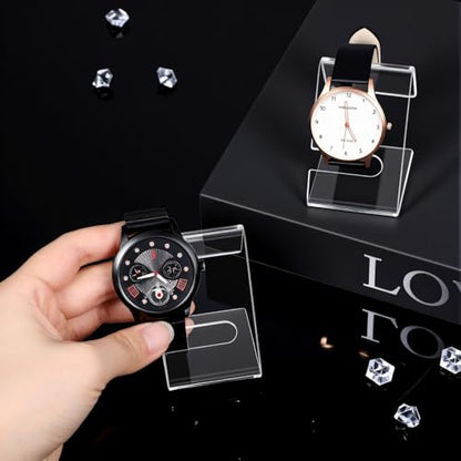 2 PCS Watch Display Stand, Acrylic Watch Display Single Bracelet Holder Stands Lightweight Bracelet Holder for Men Women Home Office Desk Bedroom Watches Jewelry Decor