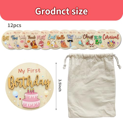12 Pcs My First Halloween, My First Holiday Milestone Signs, Baby Milestone Signs, Baby Announcement Sign, Newborn Announcement Sign, Hanksgiving Newborn Photo Props for Shower Party Supplies Gift