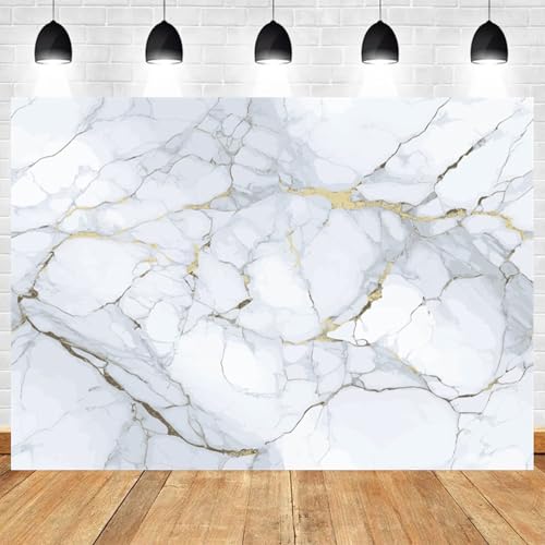 5x3ft Marble Backdrop White with Gold Veins Background for Photography Party Decoration Wall Art Home Studio Props Aesthetic Room Decor - color: Color 25, size: 5x3ft