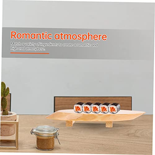 VOSAREA Wooden Sushi Plate Lid Japanese Style Sushi Tray Serving Plate for Food Photography Elegant Design 30cm Size
