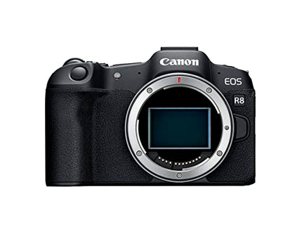 Canon EOS R8 Content Creator Kit, Full-Frame Hybrid Mirrorless Camera with Tripod & Stereo Microphone, 24.2 Megapixel CMOS Image Sensor, 4K Video, RF Mount, Vlogging Camera, Black - style: EOS R8 Content Creator Kit
