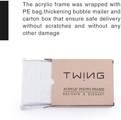 TWING 5x7 Inch Acrylic Picture Frame 5 Pack,12+12MM Thickness Double Sided Acrylic Picture Frames Set with Microfiber Cloth,Clear Horizontal Magnet Photo Frames,Desktop Display Gift Ideal - size: 5x7" 5pack