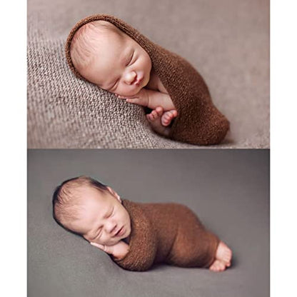 Newborn Photography Props Stretch Newborn Photography Wrap Blanket for Baby Boys Girls Posing Photo Shoot Props - color: Rostedcoffee
