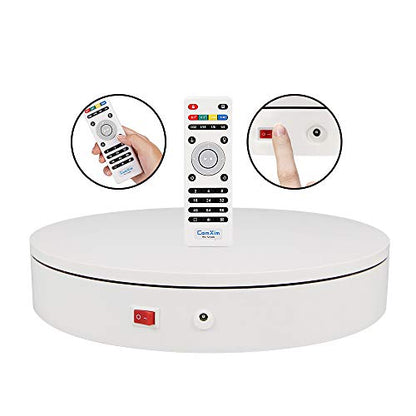 12.6In/32cm Rotating Platform, 350lbs Capacity Motorized Electric Turntable, Heavy Duty Motorized Rotating base, Large Motorized Rotating Display Stand,Photography Turntable with Remote - size: 12.6inch/White/300Lbs Load