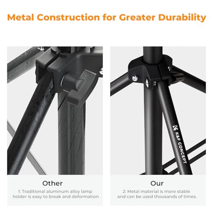 K&F CONCEPT Light Stand for Photography, 6.5ft/2M Portable Extendable Photo Video Tripod Stand, Lighting Tripod with 1/4" Screw for Lighting/Strobe Light/Webcams/Cameras/Softbox, with Storage Bag - size: 2.0M