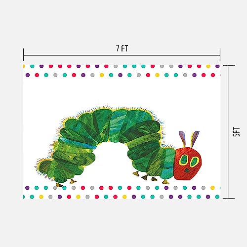 Caterpillar Theme Party Photography Backdrop, 7x5FT, Rainbow Color Insect Cartoon Kids Boy Girl Cake Table Banner Background, Photo Booth Studio Props BJMYLU403 - size: vinyl-7x5ft