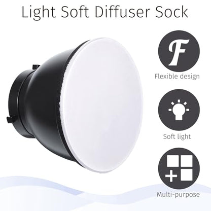 3 Pcs Light Diffuser, 7"/18cm Soft Light Reflector Diffuser, Standard Cloth Diffusers Lights Sock for Studio Strobe Reflectors, Video Shooting - color: 3 Pcs
