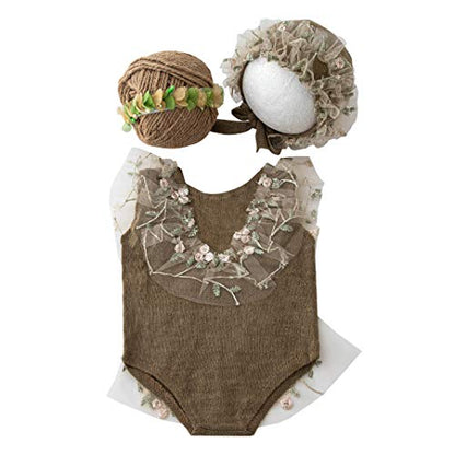 Zeroest Baby Photography Props Lace Hats Outfit Newborn Photo Shoot Outfits Infant Photos Baby Girl Photoshoot