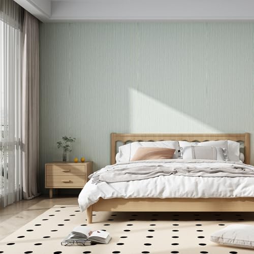 Blue Grasscloth Wallpaper Peel and Stick Fabric Linen Textured 24"x394" Classic Faux Grassweave Upgraded Thick Self-Adhesive Neutral Contact Paper Vinyl Film Liner Roll for Home Use - color: misty blue, size: 23.6" x 393"