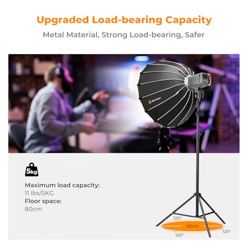 K&F CONCEPT Light Stand for Photography, 7.5ft/2.3M Portable Extendable Photo Video Tripod Stand, Lighting Tripod with 1/4" Screw for Lighting/Strobe Light/Webcams/Cameras/Softbox, with Storage Bag - size: 2.3M