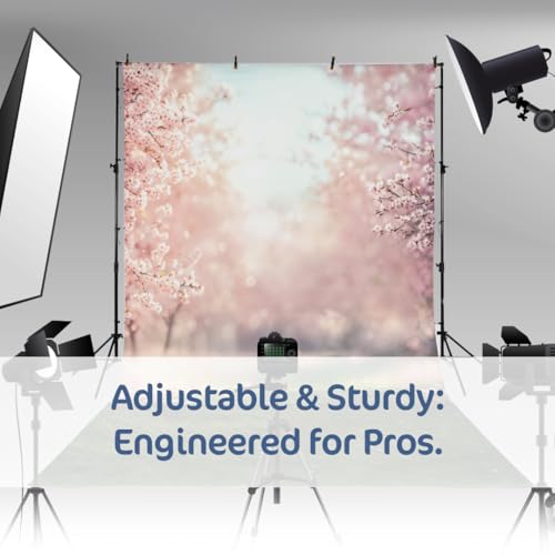 Kate Backdrop Stand Kit for Photography, 10x8.5ft(WxH) Adjustable Heavy Duty Photo Background Stand with 8 Clamps and 2 Sandbags, Back Drop Support System Stand for Backdrop Parties - color: Tripods with Telescopic Crossbar