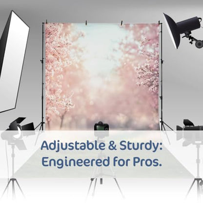 Kate Backdrop Stand Kit for Photography, 10x8.5ft(WxH) Adjustable Heavy Duty Photo Background Stand with 8 Clamps and 2 Sandbags, Back Drop Support System Stand for Backdrop Parties - color: Tripods with Telescopic Crossbar
