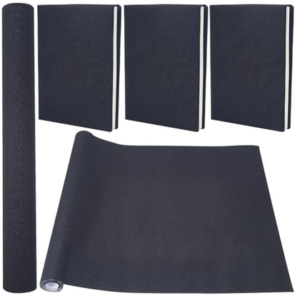 CRASPIRE 51 x 11.8inch Linen Book Cloth for Book Binding Fabric Surface Paper Backed Bookcover Books Album Scrapbooking Archival DIY Covering Protector Bookcloth Bookbinding Supplies Black - color: Black