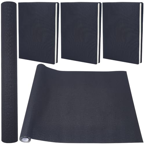 CRASPIRE 51 x 11.8inch Linen Book Cloth for Book Binding Fabric Surface Paper Backed Bookcover Books Album Scrapbooking Archival DIY Covering Protector Bookcloth Bookbinding Supplies Black - color: Black
