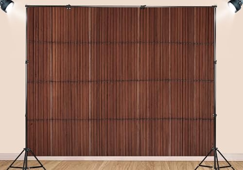 Dark Brown Bamboo Reed Mat Vertical Lines Backdrop Natural Wood Slat Texture Background for Asian Theme Party Decorations Zen Home Wall Decor Photo Studio Props 4X4ft Fabric - size: 4X4ft