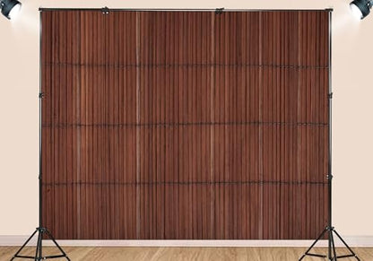 10X8ft Fabric Dark Brown Bamboo Reed Mat Vertical Lines Backdrop Natural Wood Slat Texture Background for Asian Theme Party Decorations Zen Home Wall Decor Photo Studio Props - size: 10X8ft