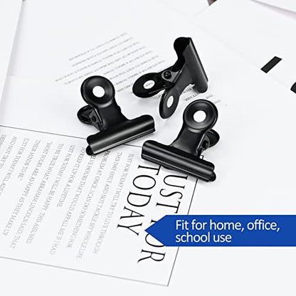 30 Pack Bulldog Clips 1.25 Inches Small Hinge Paper Clips Metal Hinge Clips for Crafts, Food Bags, Drawings, Photos at Home Kitchen & Office Usage, Black, 31mm - color: Black, size: 31mm