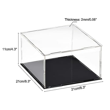 uxcell Acrylic Clear Display Case Box Dustproof Protection Showcase Cube Collectibles Show Box 7.9x7.9x3.9inch - size: 7.9x7.9x3.9 inch