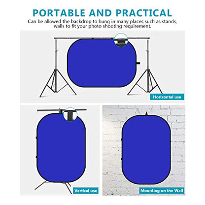 NEEWER Chromakey Backdrops, Double-Sided Blue and Grey Screen, 2 in 1 Foldable and Reversible Background for Photography, Gaming and Live Streaming, 5 x 6.6 inches/1.5 m x 2 m (Blue/Grey) - color: Blue/Gray