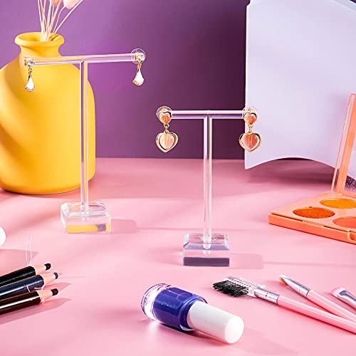 Acrylic Earrings Display Holder T-bar Earrings Stand Holder Tree Stand Countertop Hanging Jewelry Organizer for Necklaces Bracelet - color: Clear