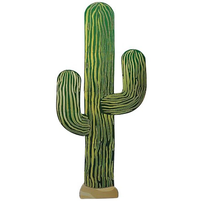 Fun Express 6 Foot Jointed Cactus Cardboard Cutout - Western Decor & Mexican Party Decorations for Fiesta, Cinco de Mayo | Desert Theme Wall Art for Home, Events & VBS