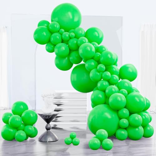 PartyWoo Green Balloons, 85 pcs Green Balloons Different Sizes Pack of 18 Inch 12 Inch 10 Inch 5 Inch for Balloon Garland Arch as Birthday Decorations, Wedding Decorations, Baby Shower Decorations - color: Green-y24
