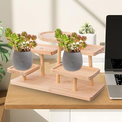 Display Riser Stand Countertop Multi Tier Solid Wood Perfume Holder Cake Stand Storage Rack for Doll Craft Figurine, 5 Layer - color: 5 Layer
