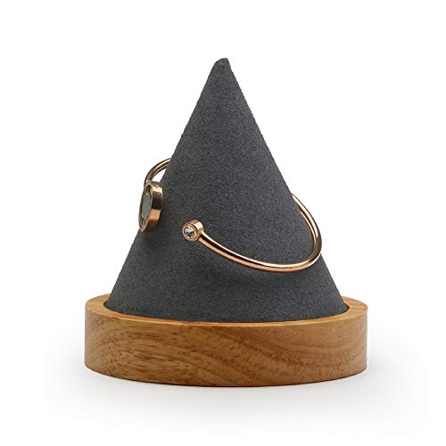 Oirlv Solid Wood Bangle Bracelet Watch Holder Exhibit/Trade shows/Retail stores Jewelry Display Stand(Grey) - color: Grey