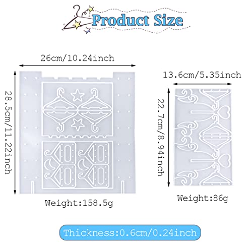 Silicone Jewelry Organizer Resin Molds Earring Holder Mold Jewelry Display Stand Silicone Molds Mini Hanger Rack for Epoxy Resin Casting Necklaces Bracelets Rings Storage DIY