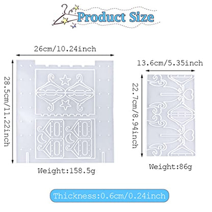 Silicone Jewelry Organizer Resin Molds Earring Holder Mold Jewelry Display Stand Silicone Molds Mini Hanger Rack for Epoxy Resin Casting Necklaces Bracelets Rings Storage DIY
