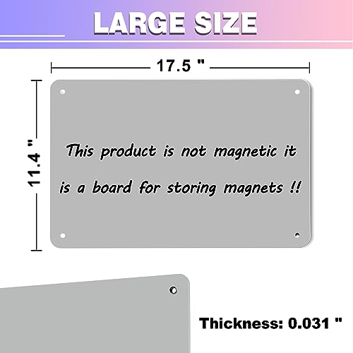 Magnetic Board,17.5" x 11.4" Magnet Bulletin Board to Display Magnetic Notes, Poetry, Photos, Suitable for Wall, Refrigerator, Cabinet etc, Come with 4 Pcs Dual Lock Tape and Screws (Gray) - color: Gray, size: 1 Pack (17.5" x 11.4")