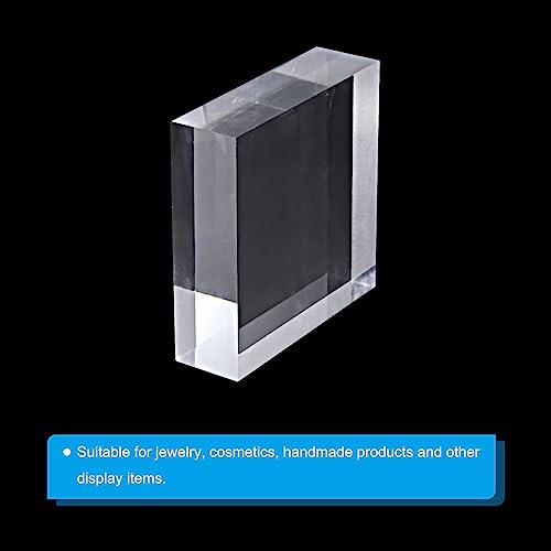 PATIKIL 4"x4"x1" Jewelry Display Riser, Polished Acrylic Cube Display Stand Block Collection Showcase Ring Holder Square, Clear - size: 4" x 4" x 1"