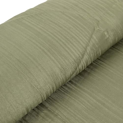 Efavormart 54" x10 Yards Dusty Sage Green Accordion Crinkle Taffeta Fabric Bolt for Wedding Birthday Party Dance Event Decoration - color: Dusty Sage